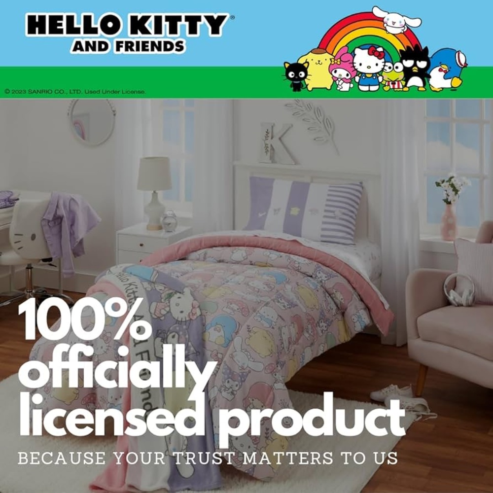 New Hello Kitty & Friends Plush Blanket 62x90 - Picture 3 of 3